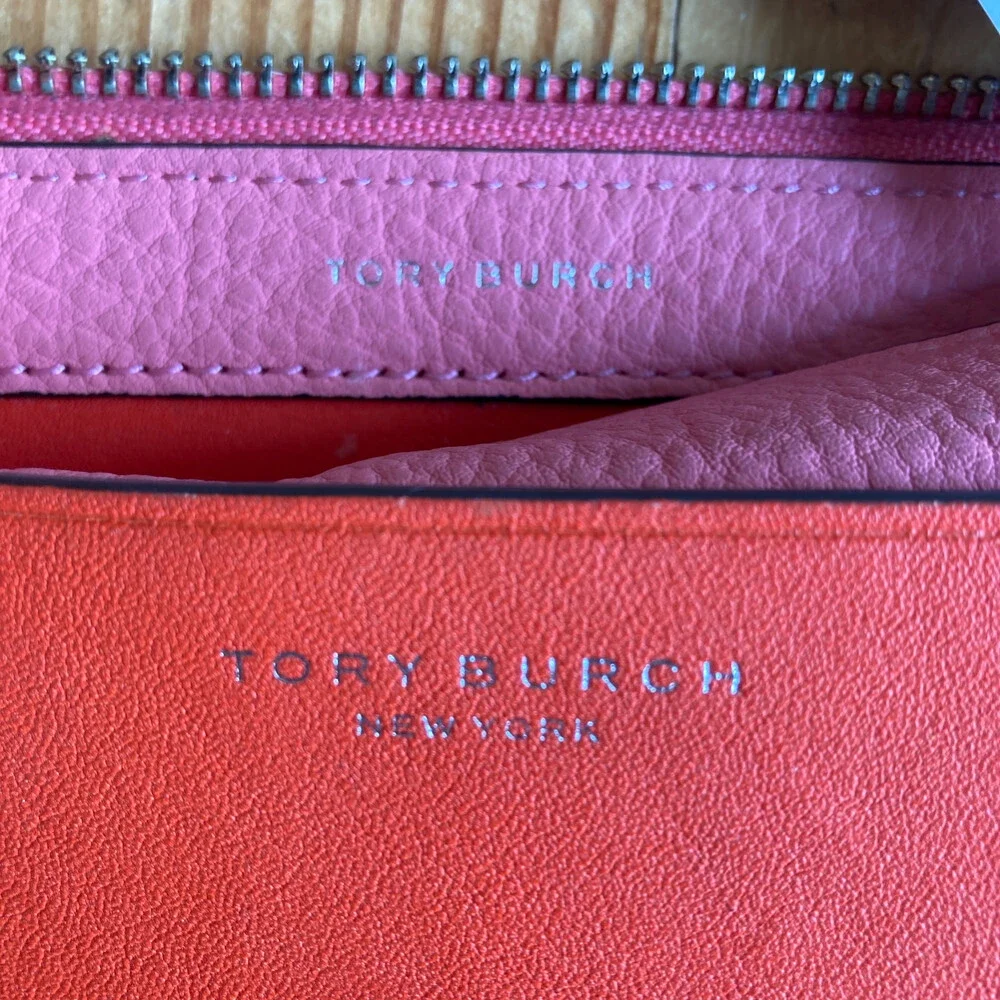 Tory Burch Pink Red Color-Block Leather Tassel Cross-Body Bag - 0521AB